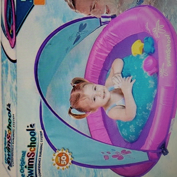 Swim School infant Pool Float with Canopy - Picture 1 of 3